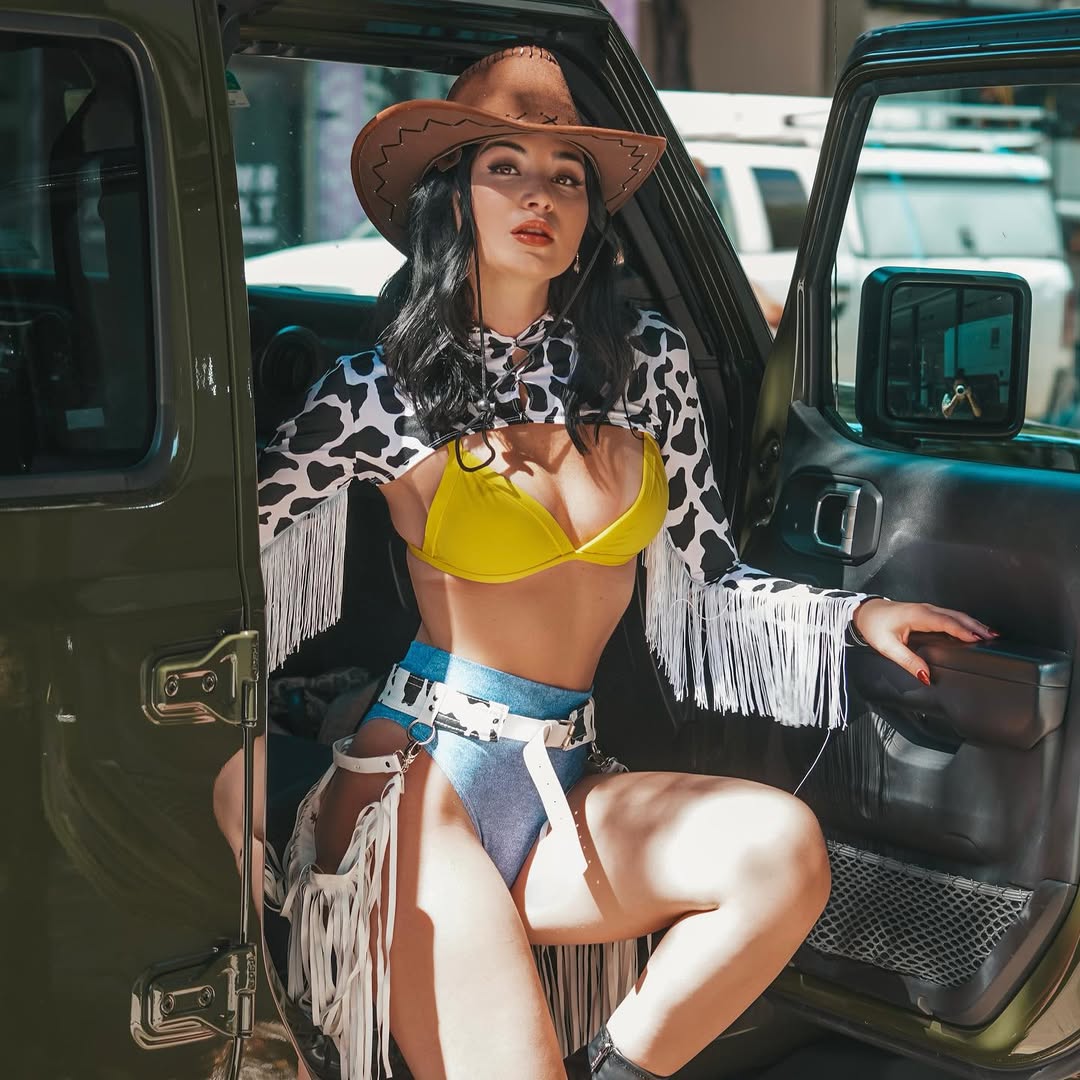 Sexy Cowgirl with cow print