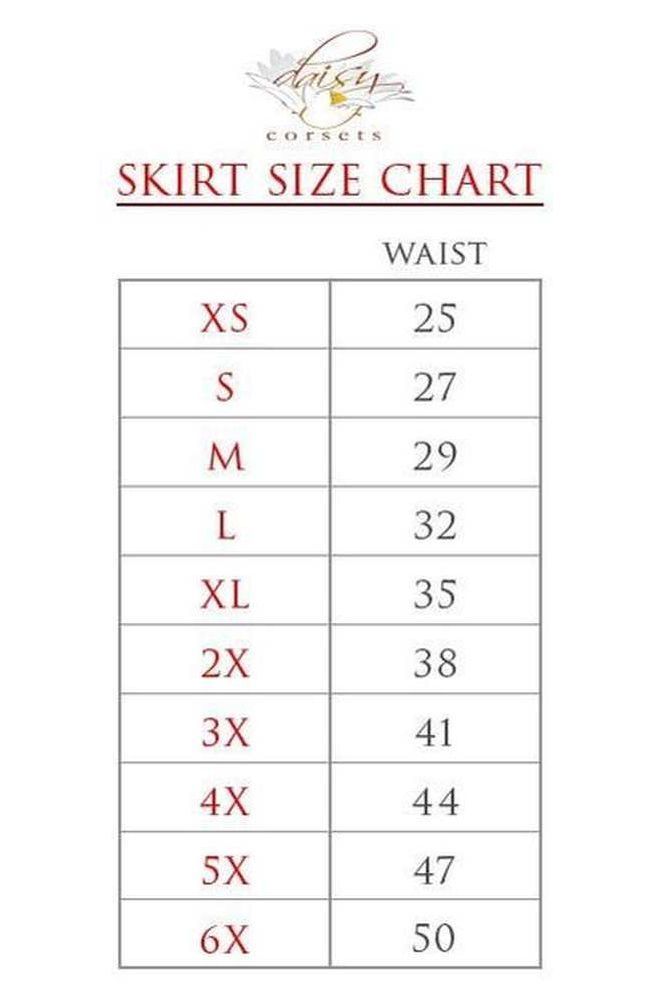 Black Faux Leather & Black Metallic Chain Fringe Skirt - Daisy Corsets