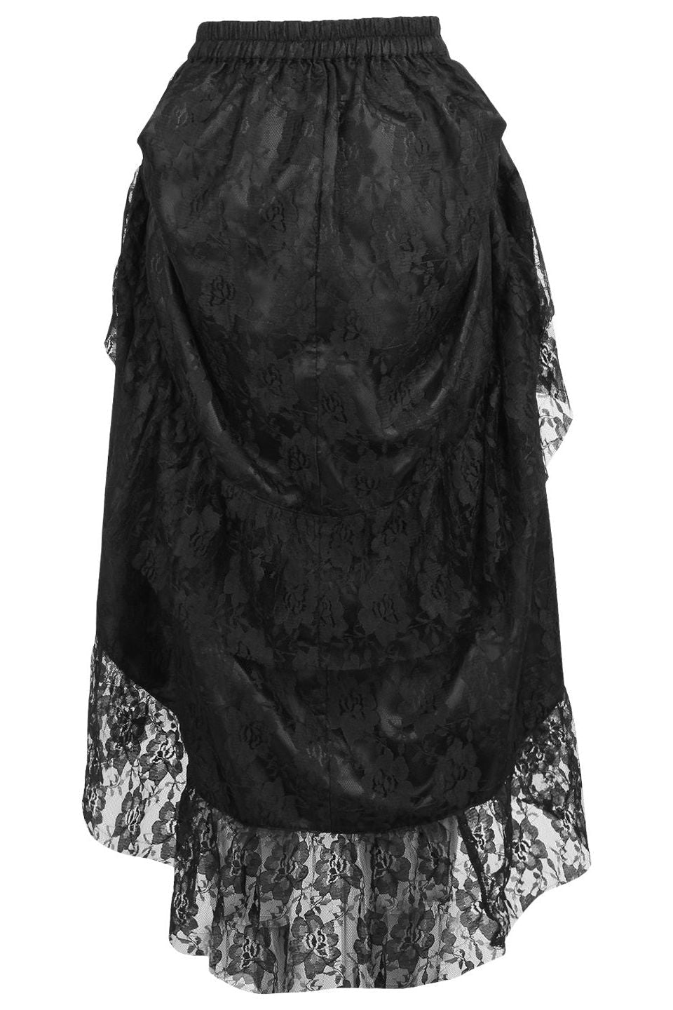 Black Lace Adjustable High Low Bustle Skirt - Daisy Corsets