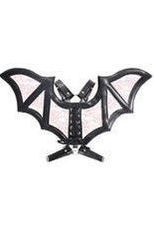 Black/Pink Faux Leather & Lace Wing Harness - Daisy Corsets