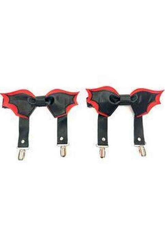 Black/Red Bat Leg Garters - Daisy Corsets