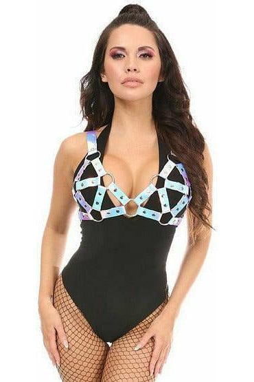 Blue/Purple Holo Strappy Bra Top - Daisy Corsets