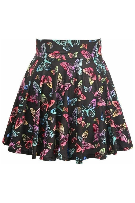 Butterfly Print Stretch Lycra Skirt - Daisy Corsets