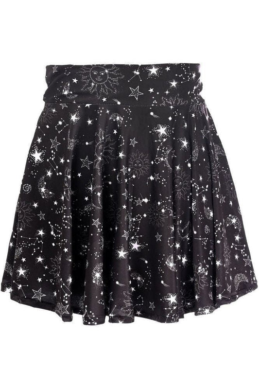 Celestial Print Stretch Lycra Skirt - Daisy Corsets