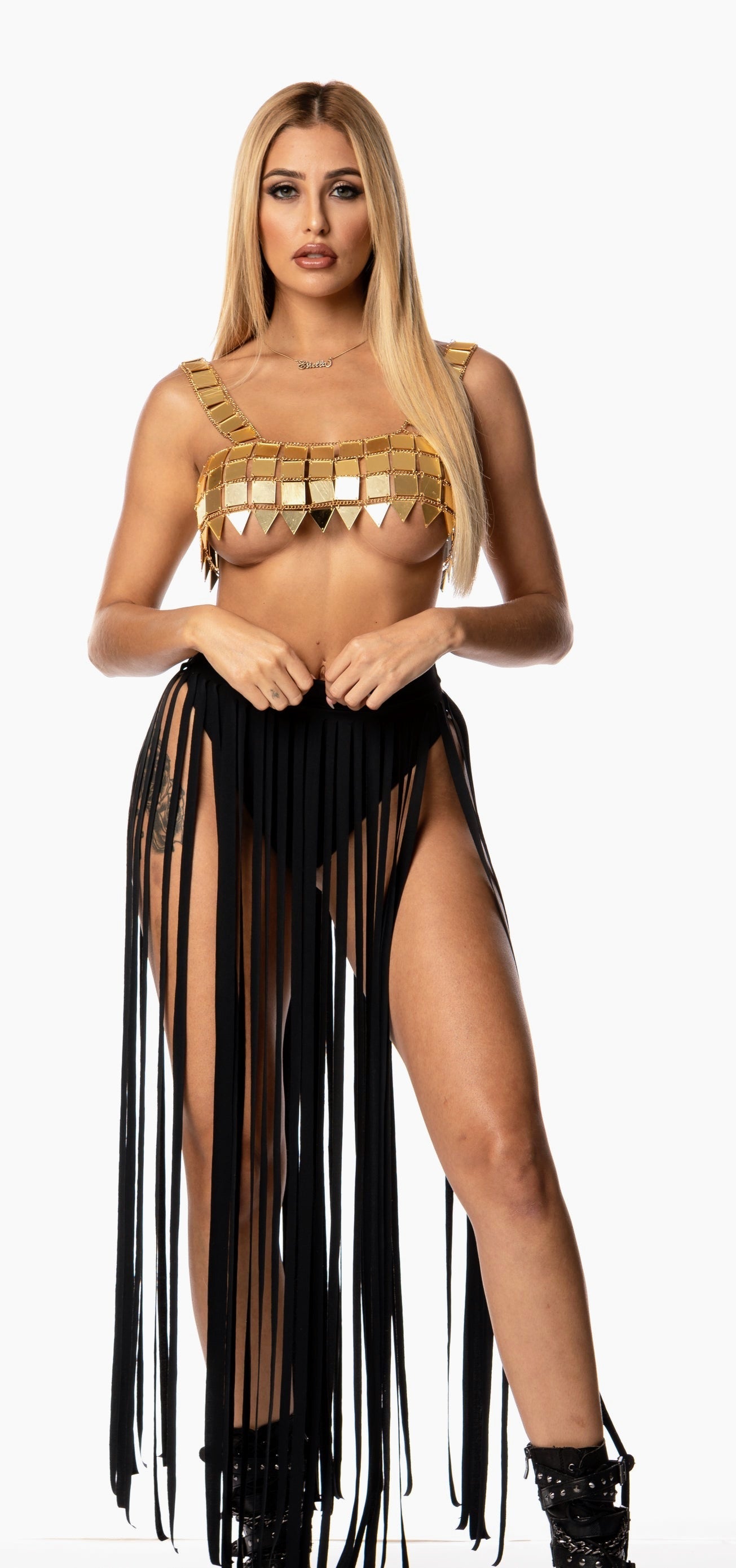 Long Fringe Skirt and Bralette