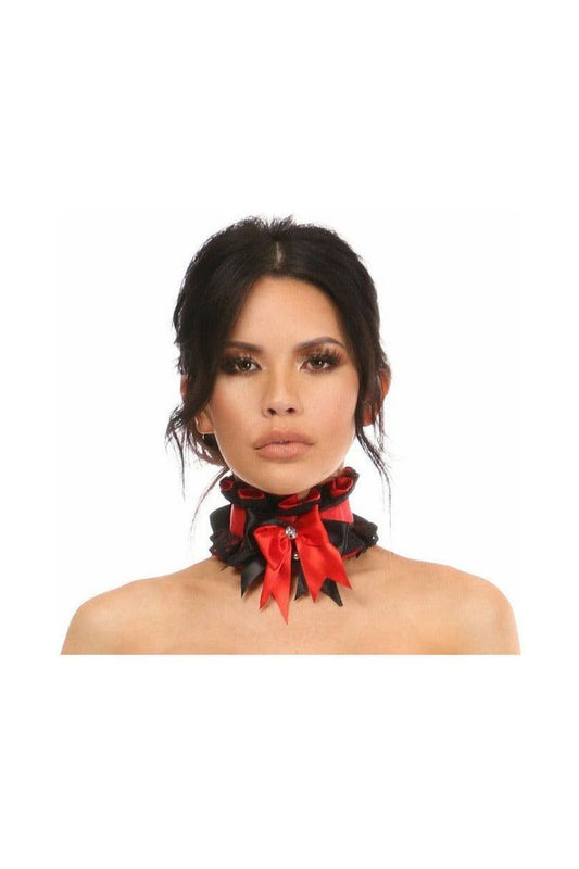 Kitten Collection Red/Black Lace Choker - Daisy Corsets