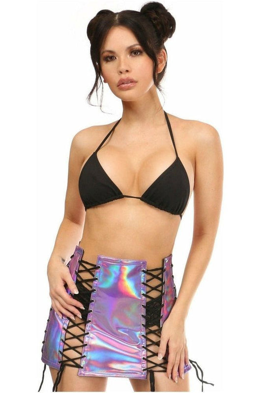 Lavender Holo Lace - Up Skirt - Daisy Corsets