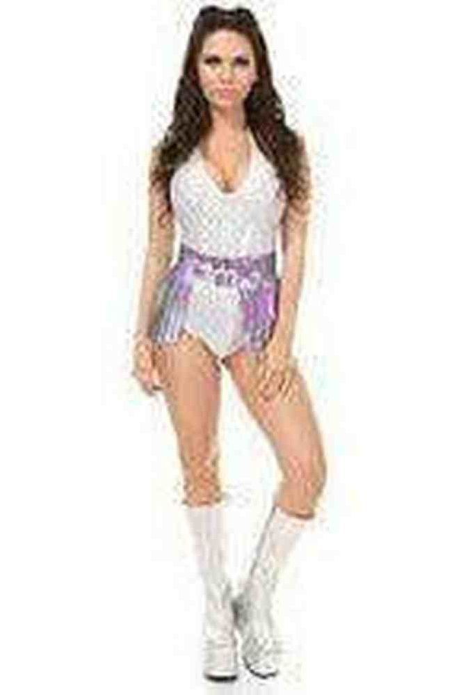 Lavender Hologram Fringe Mini Skirt - Daisy Corsets