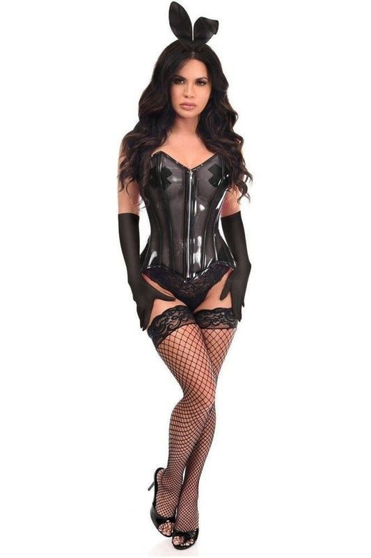 Lavish 4 PC Clear Black Bunny Corset Costume - Daisy Corsets