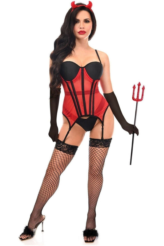 Lavish 4 PC Sexy Devilish Diva Lingerie Costume - Daisy Corsets