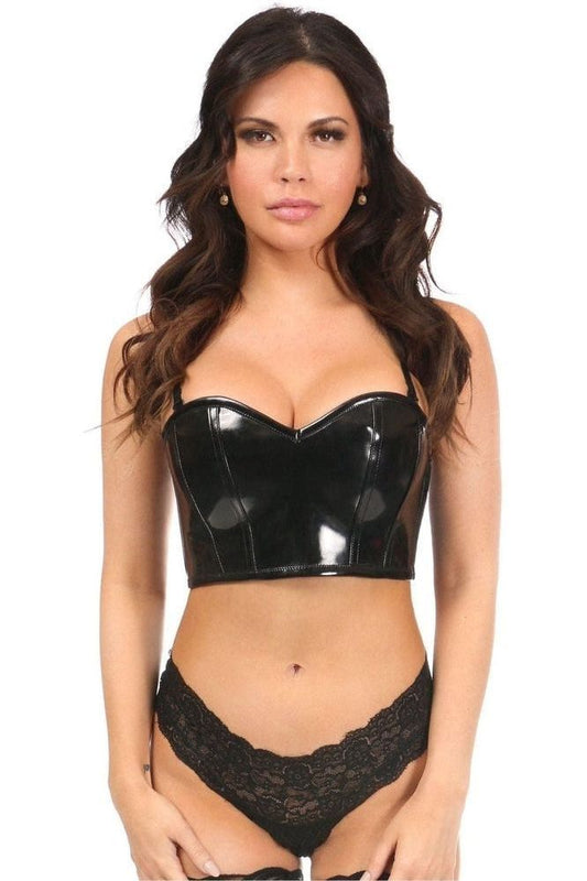 Lavish Black Patent Short Bustier - Daisy Corsets