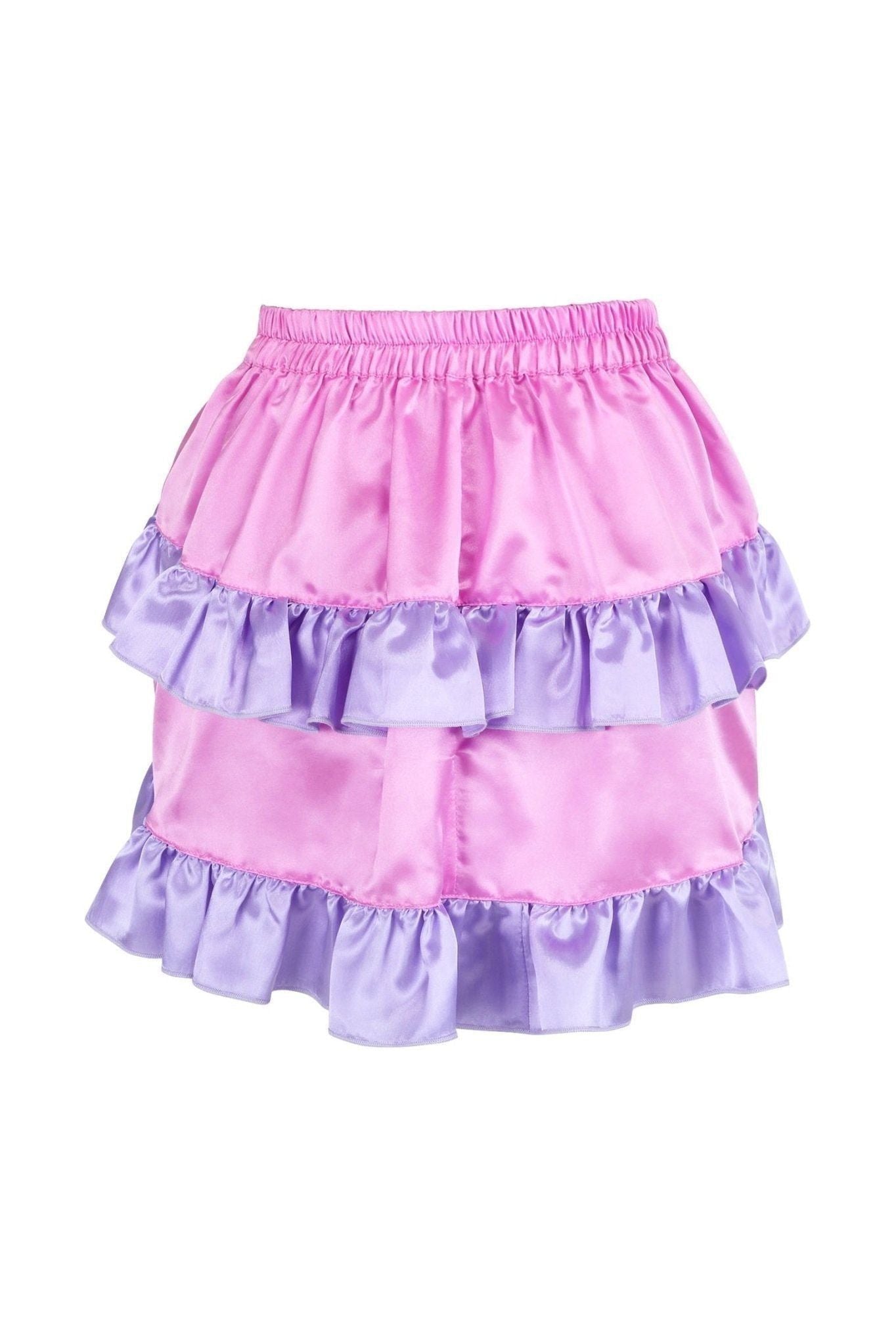 Pink/Purple Satin Ruched Bustle Skirt - Daisy Corsets