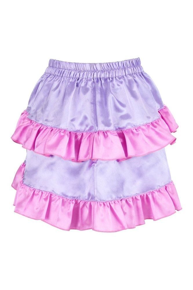 Purple/Pink Satin Ruched Bustle Skirt - Daisy Corsets