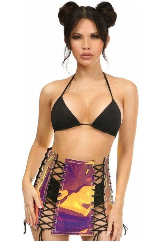 Rainbow Gold Holo Lace - Up Skirt - Daisy Corsets