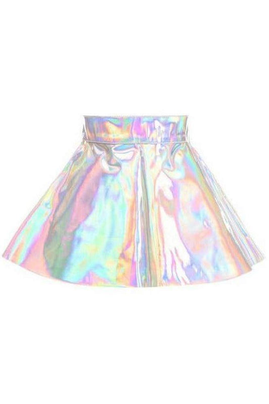 Silver Holo Skater Skirt - Daisy Corsets