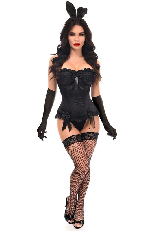 Top Drawer 4 PC Black Burlesque Bunny Corset Costume - Daisy Corsets