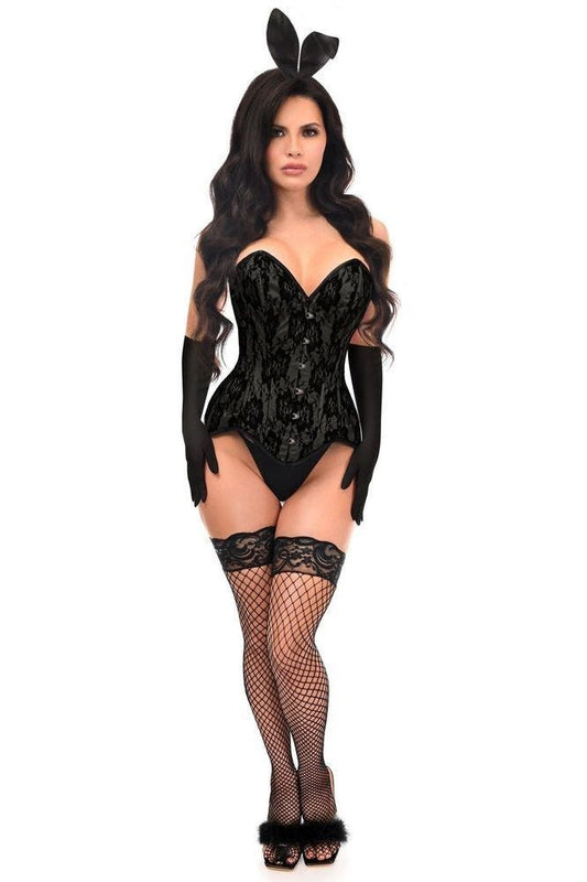 Top Drawer 4 PC Premium Black Bunny Corset Costume - Daisy Corsets