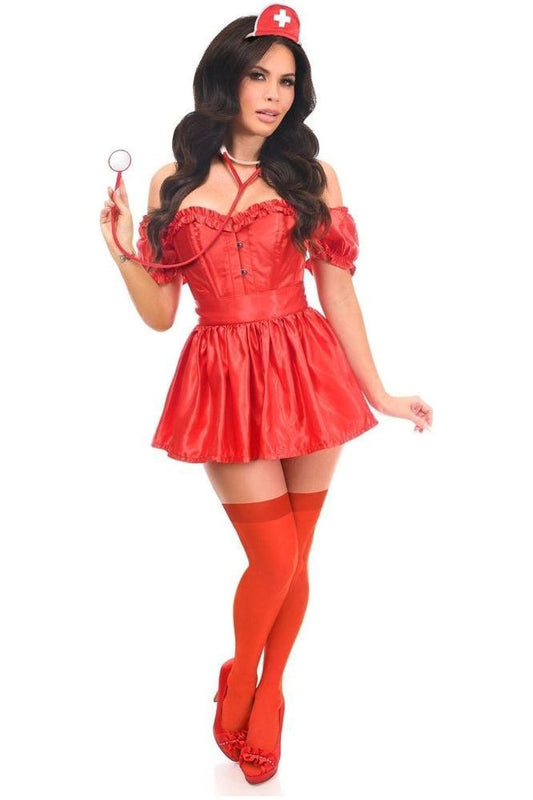 Top Drawer 4 PC Sexy Nurse Corset Costume - Daisy Corsets