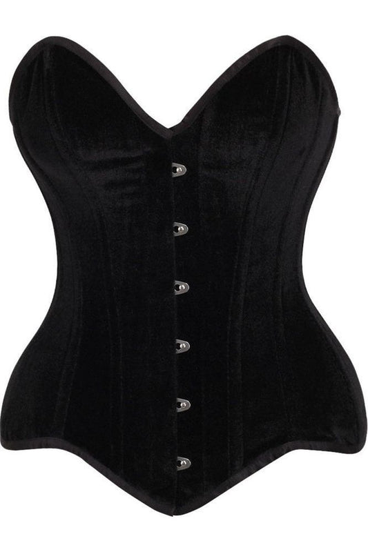 Top Drawer Black Velvet Steel Boned Overbust Corset - Daisy Corsets