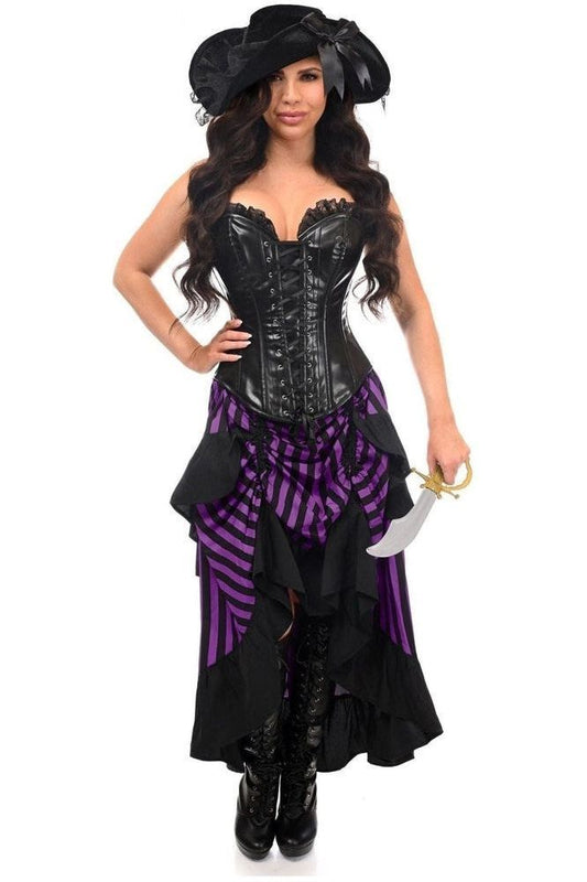 Top Drawer Black/Purple Striped Premium Corset Costume - Daisy Corsets