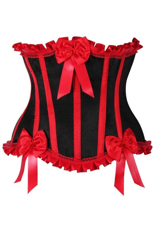 Top Drawer Black/Red Steel Boned Burlesque Underbust Corset Waist Cincher - Daisy Corsets