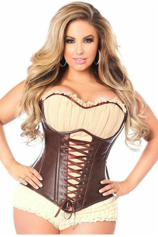 Top Drawer Faux Leather Steel Boned Ren Faire Corset - Daisy Corsets
