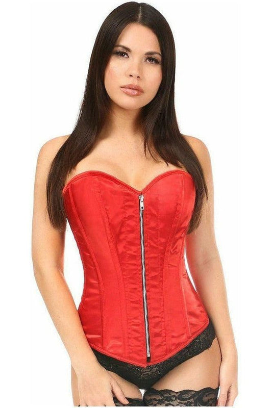 Top Drawer Red Satin Steel Boned Corset - Daisy Corsets