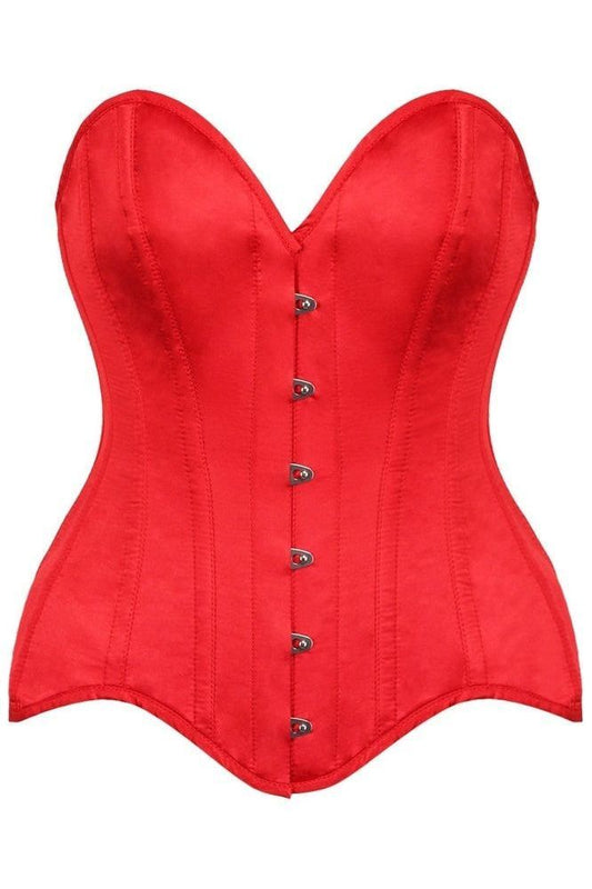 Top Drawer Red Satin Steel Boned Overbust Corset - Daisy Corsets