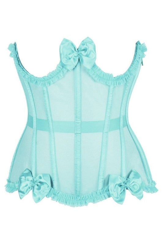 Top Drawer Steel Boned Mint Green Mesh Underwire Burlesque Underbust Corset Cincher - Daisy Corsets