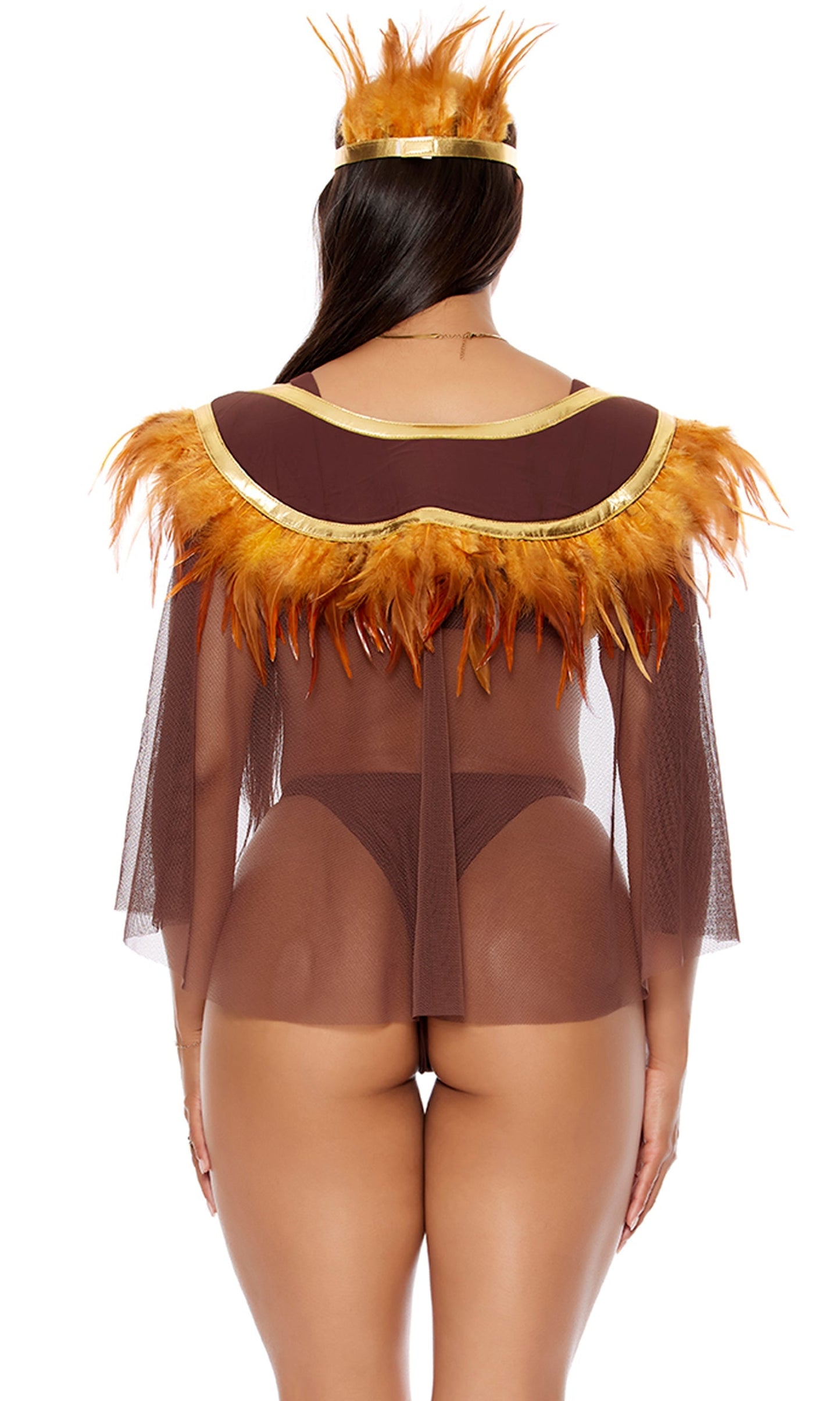 Sexy Til Dawn Screen Character 6-Piece Costume with Bra, Panty, Feather Cape