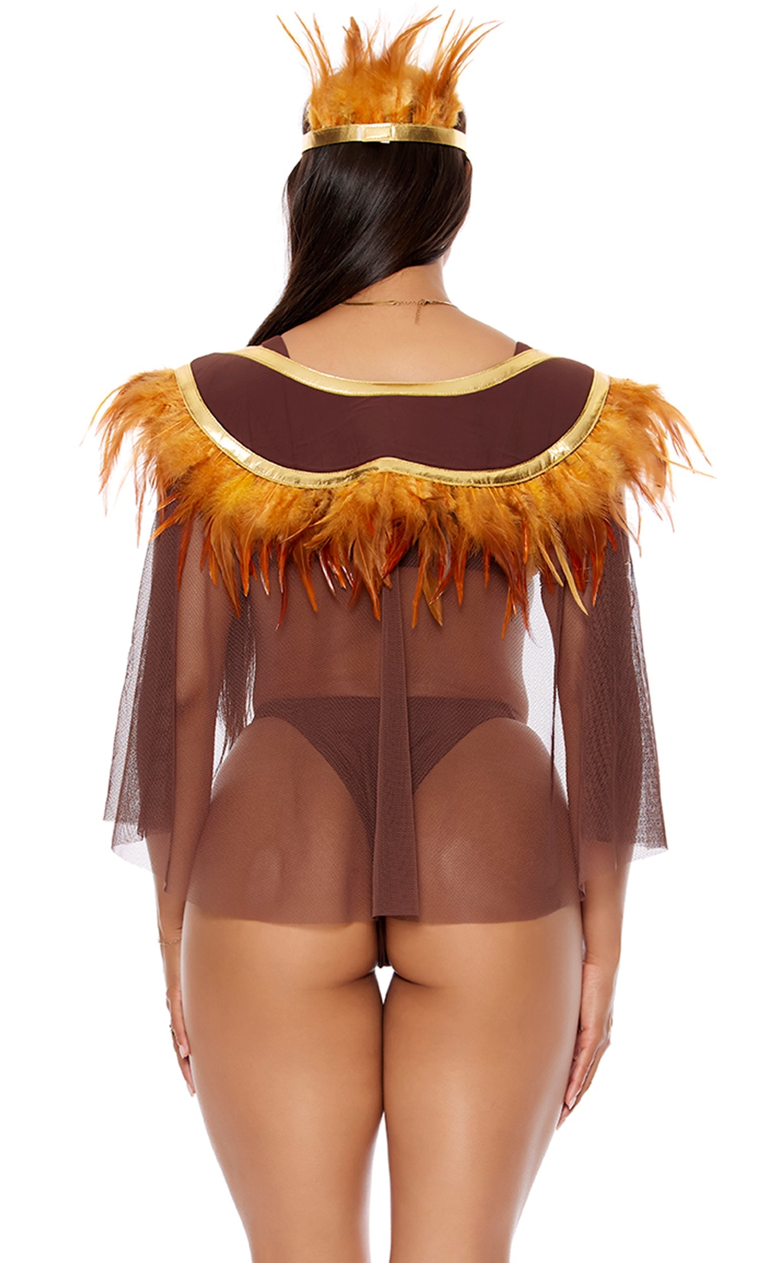 Sexy Til Dawn Screen Character 6-Piece Costume with Bra, Panty, Feather Cape
