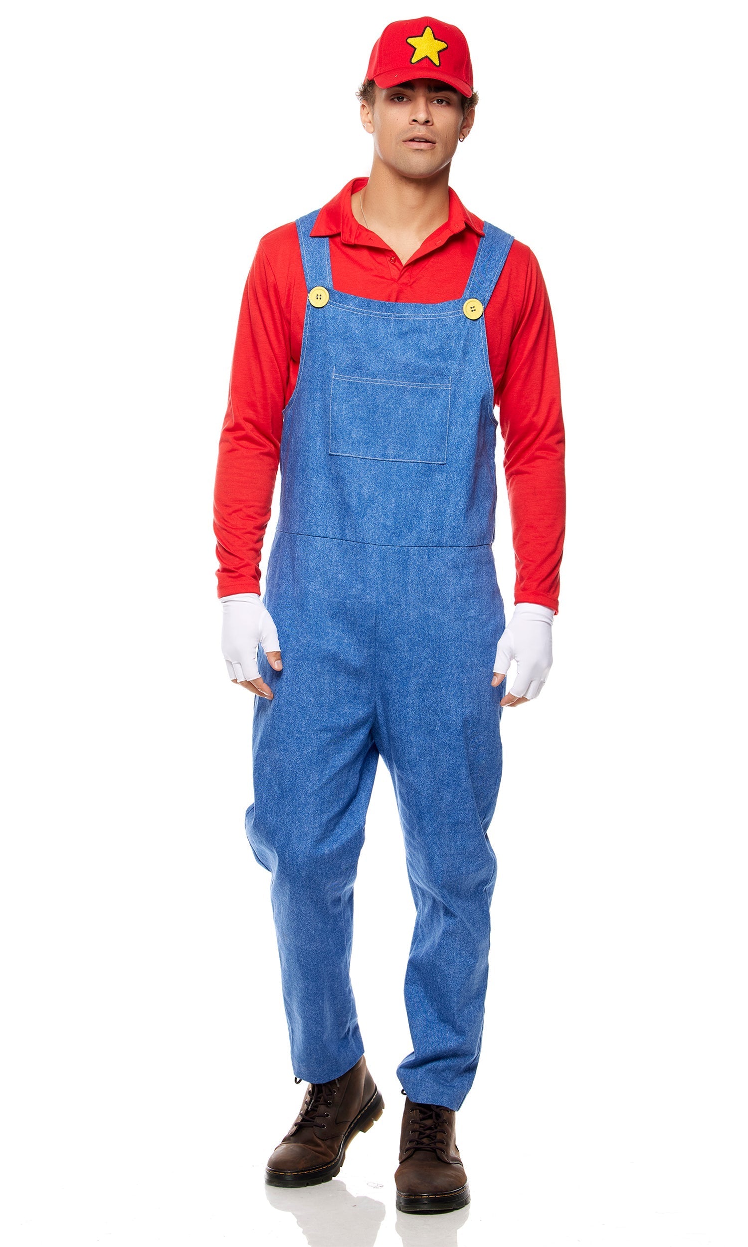 Men's Power Up Video Game Character Costume: Iconic 4-Piece Cosplay Outfit