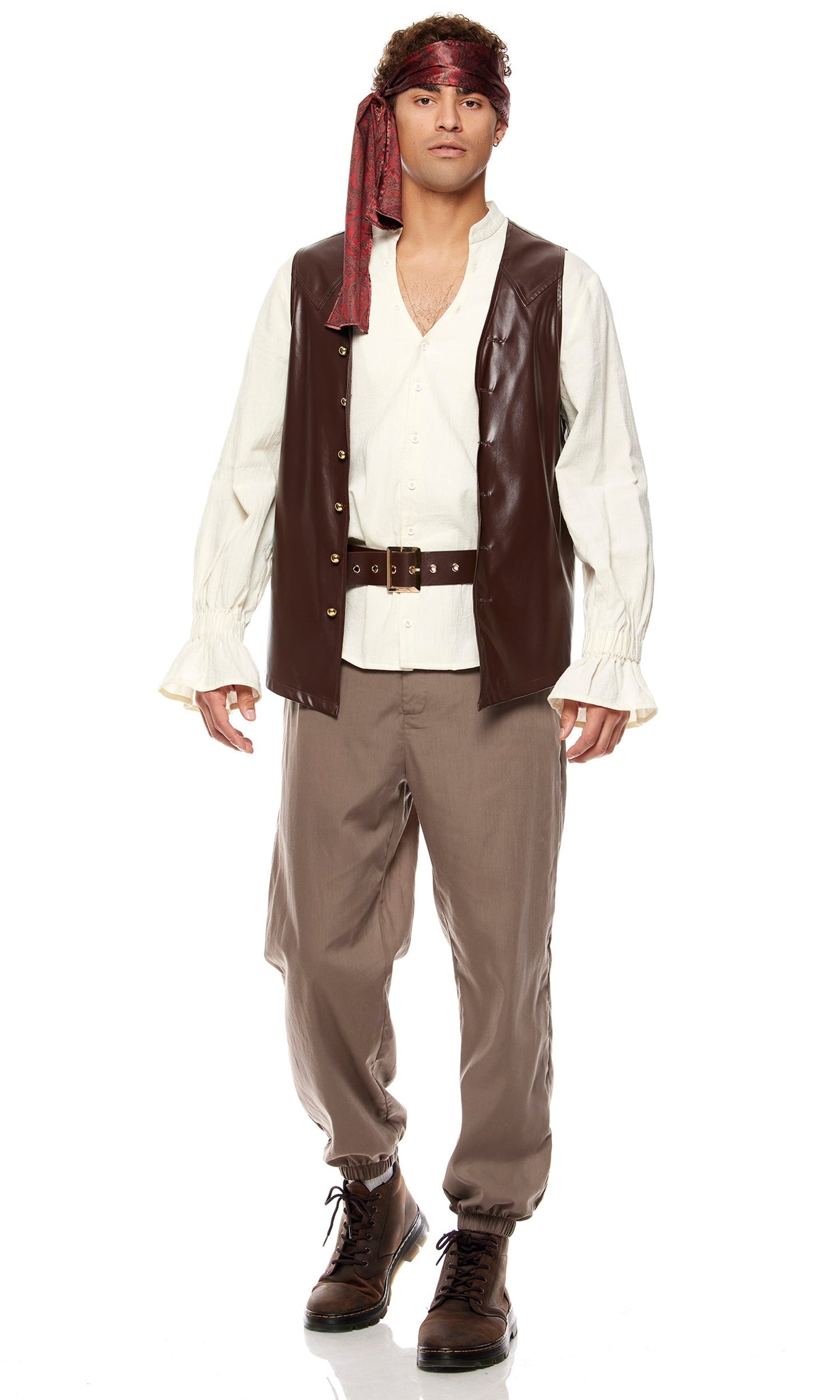 Men's Swashbuckling Pirate Ensemble: 5-Piece Adventure Costume for Themed Parties