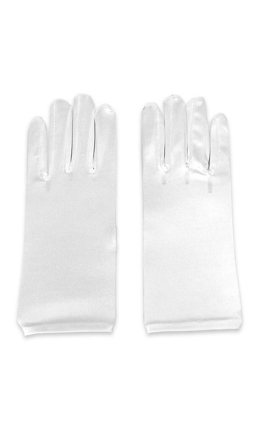 White Satin Gloves