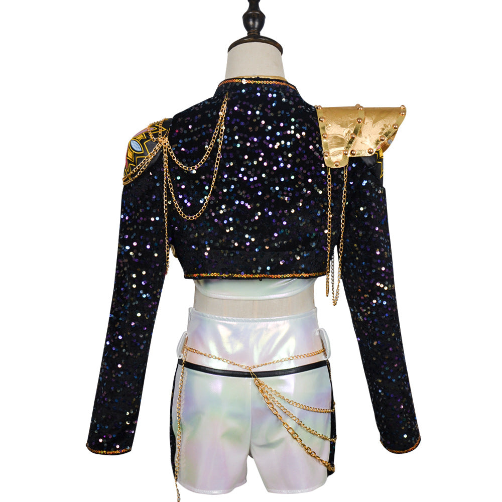 Pop Anime Girl Band Black Sequin Rumi Adult Style A
