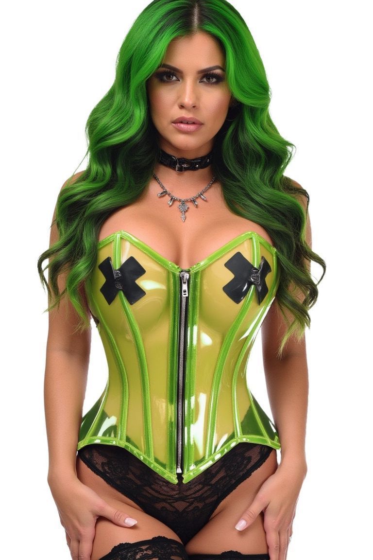 Lavish Clear Green Overbust Corset