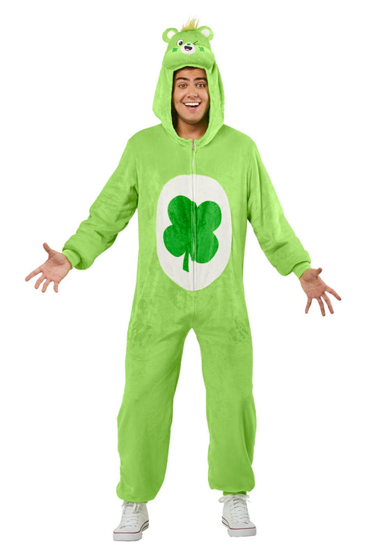 Care Bears Good Luck Bear green adult hooded jumpsuit costume