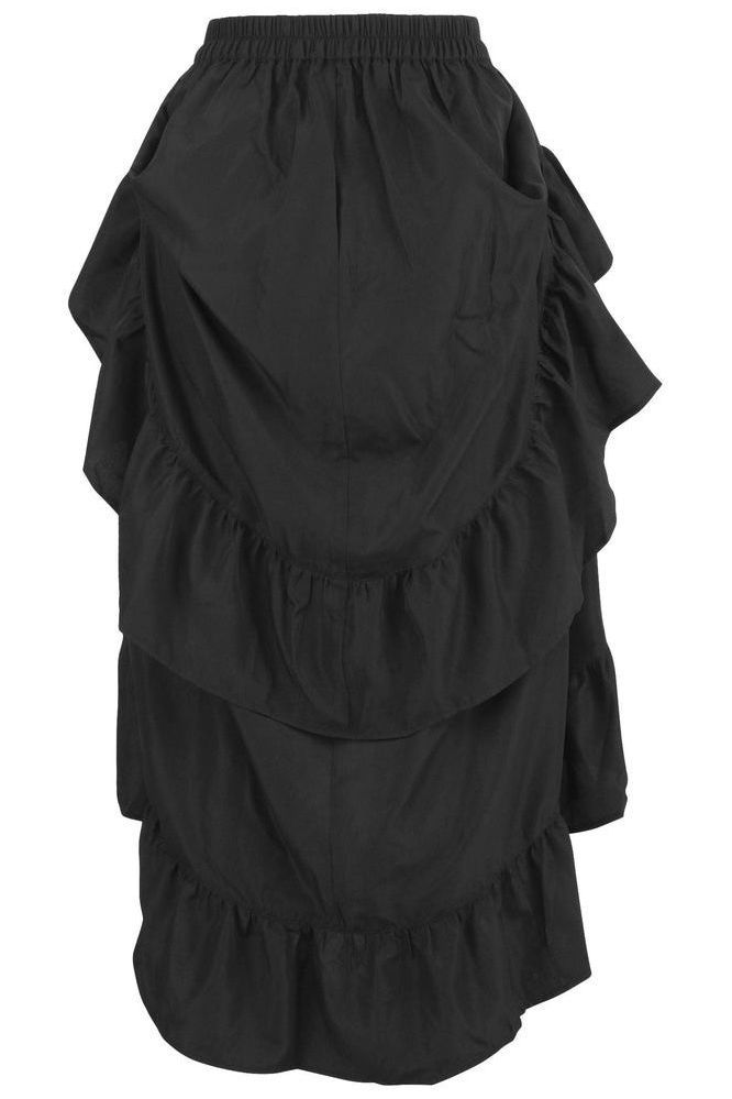 Black Crepe Adjustable High Low Skirt - Daisy Corsets
