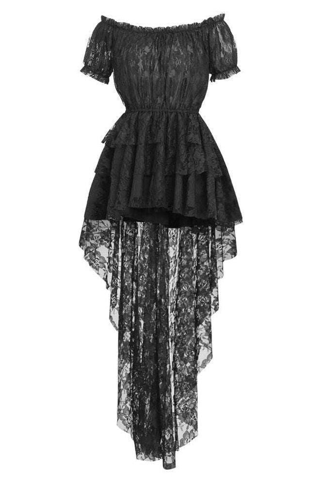 Black High Low Lace Dress - Daisy Corsets