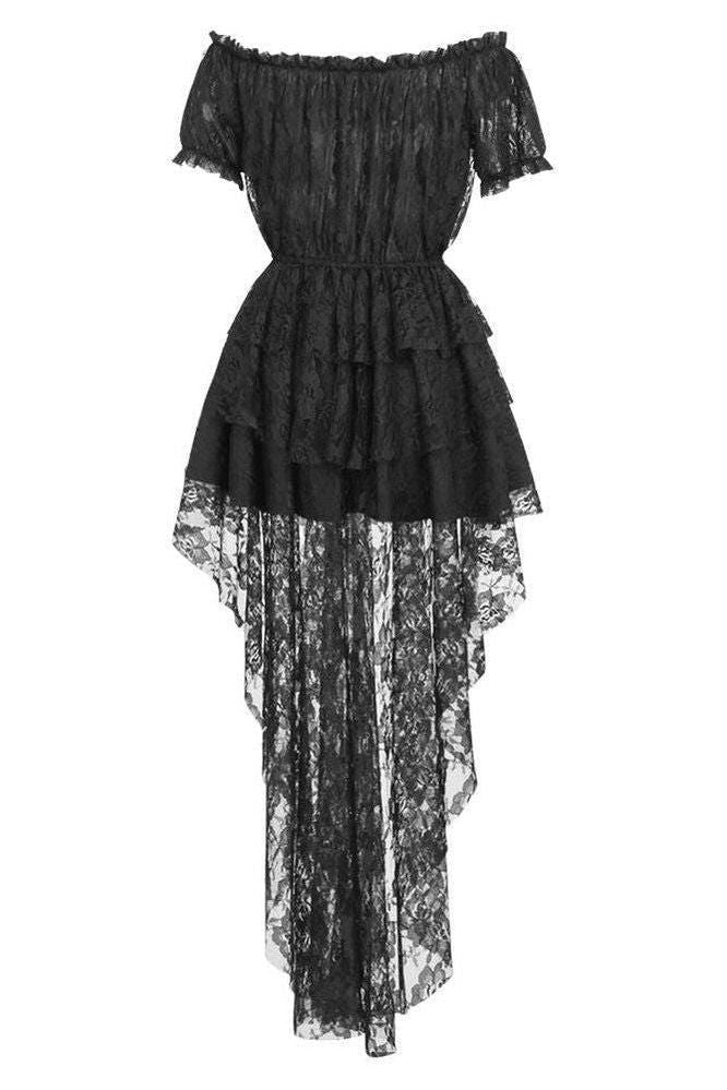 Black High Low Lace Dress - Daisy Corsets