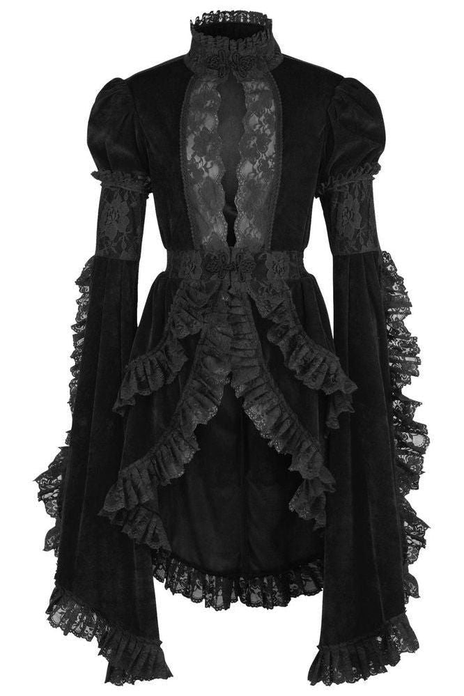 Black Velvet & Lace Ruffled Jacket - Daisy Corsets