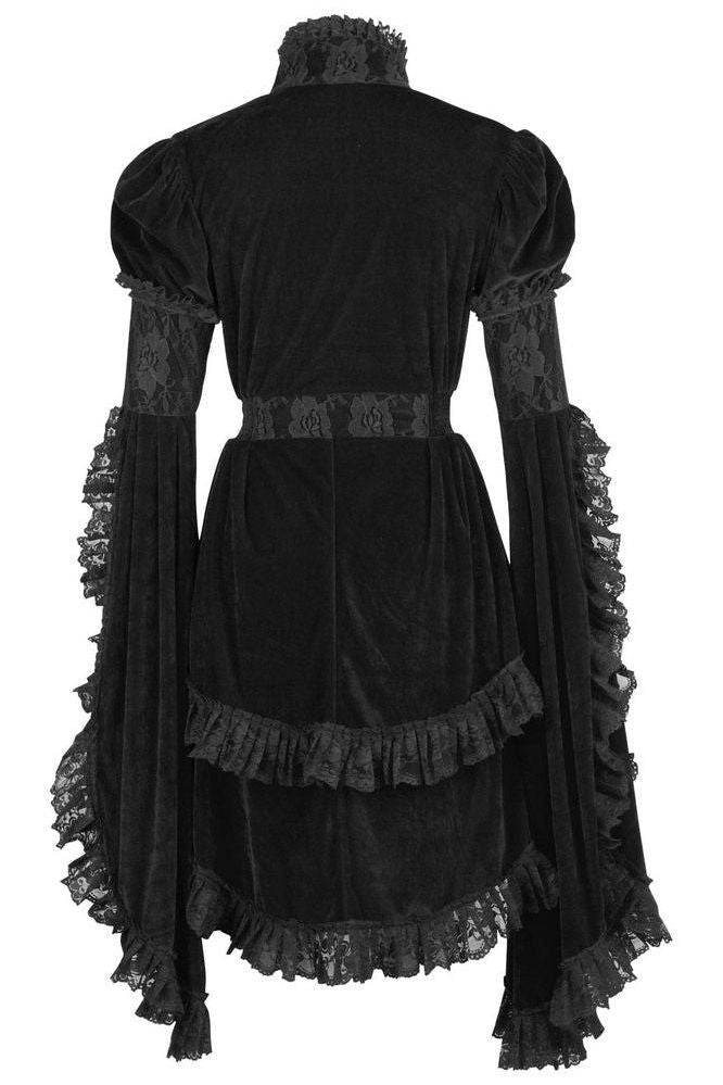 Black Velvet & Lace Ruffled Jacket - Daisy Corsets