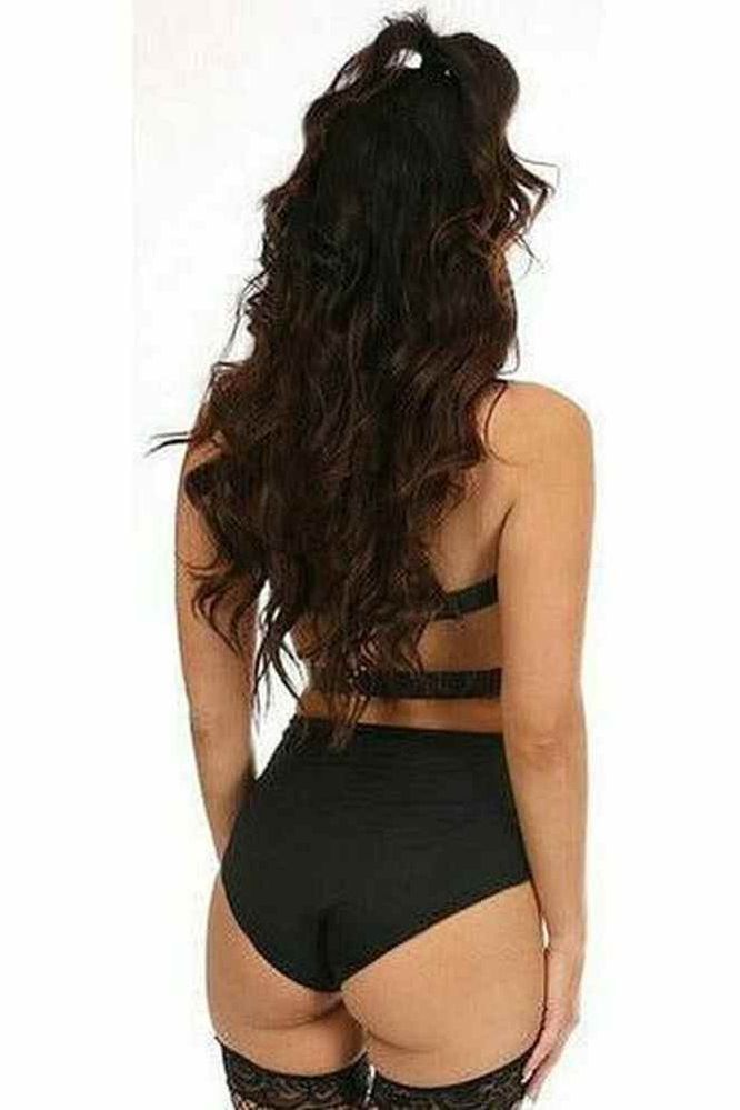 Black/Gold Vegan Leather Body Harness - Daisy Corsets