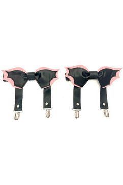 Black/Pink Bat Leg Garters - Daisy Corsets