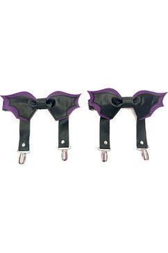 Black/Purple Bat Leg Garters - Daisy Corsets