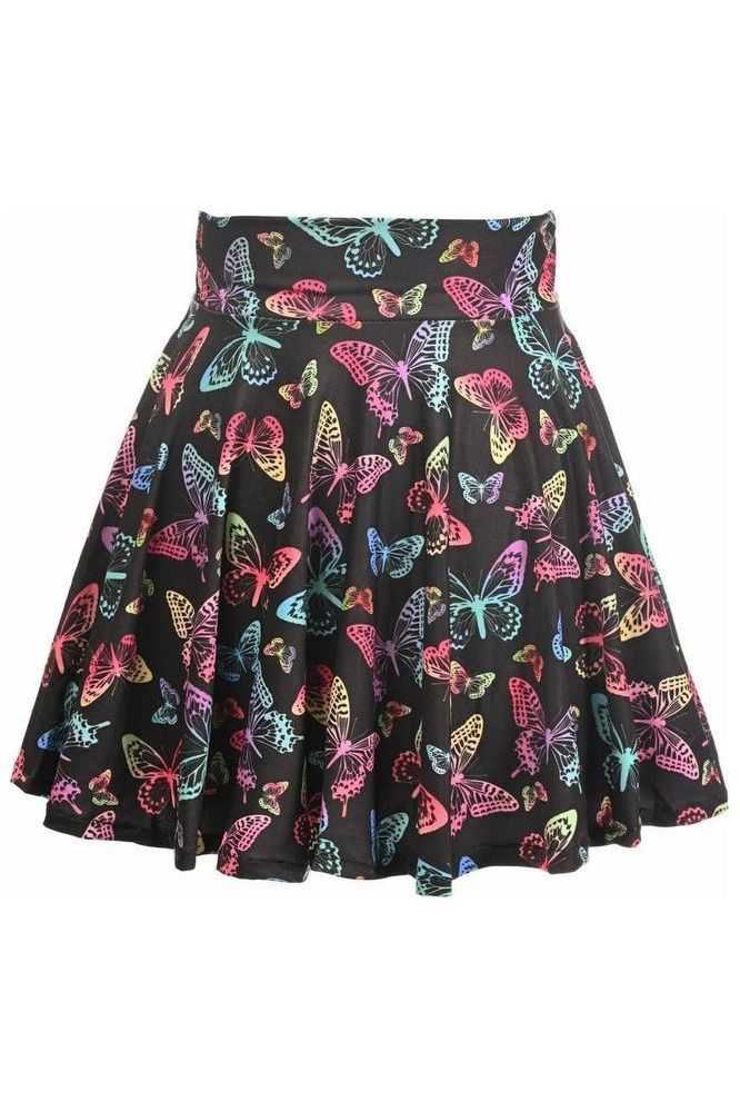 Butterfly Print Stretch Lycra Skirt - Daisy Corsets
