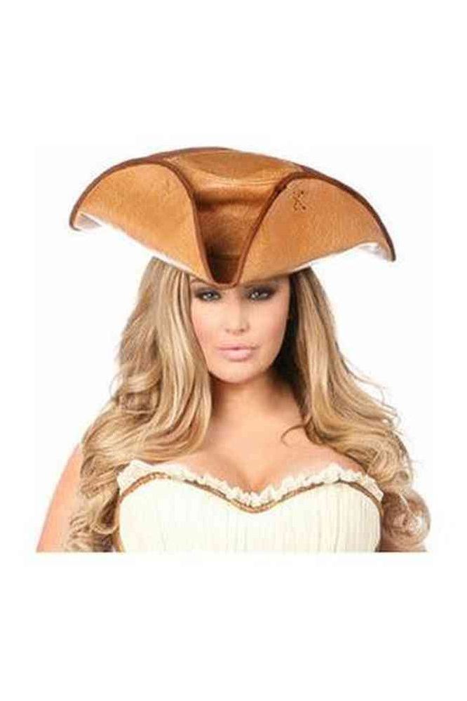 Camel Faux Leather Pirate Hat - Daisy Corsets