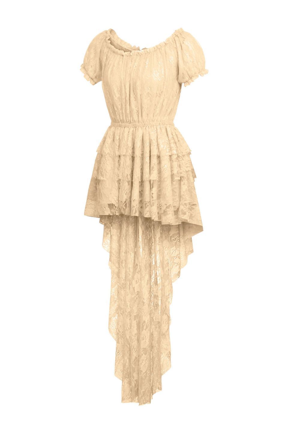 Cream High Low Lace Dress - Daisy Corsets