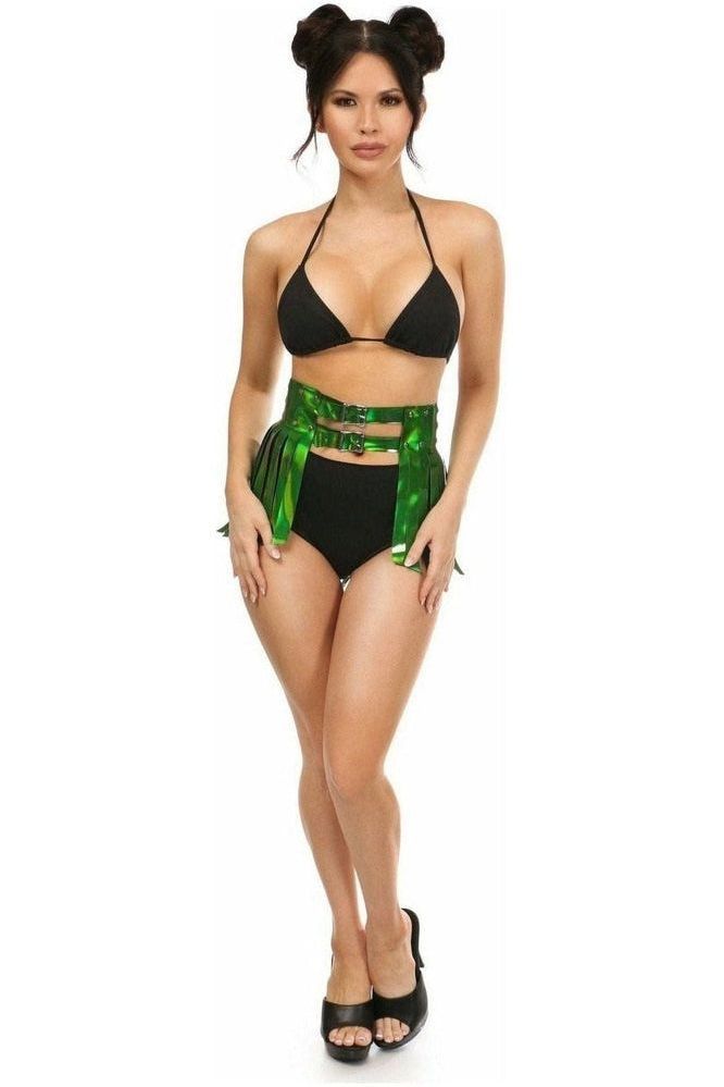 Green Holo Fringe Skirt - Daisy Corsets