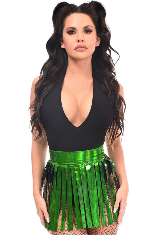 Green Holo Fringe Skirt - Daisy Corsets